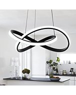 MAYNA Modern LED Pendant Light Fixture，Contemporary LED Chandelier with Irregular Ring Lights，Adjustable Hanging Lamp for Kitchen Dining Room Bedroom Kitchen Island Cafe, 6000K White