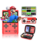 Retro Handheld Game Console with 500 Classical FC Games-3.0 Inches Screen Portable Video Game Consoles with Protective Shell-Handheld Video Games Support for Connecting TV & Two Players(Red)