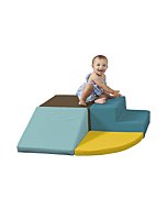 SoftScape Toddler Playtime Corner Climber, Indoor Active Play Structure for Toddlers and Kids, Safe Soft Foam for Crawling and Sliding (4-Piece Set) - Earthtone/Contemporary, 11619-ETCT