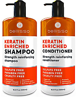 Keratin Shampoo and Conditioner Set - Sulfate Free Deep Treatment with Morrocan Argan Oil - Anti Frizz for Dry Hair and Extra Shine