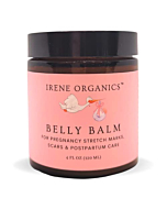 Organic Belly Balm by Irene Organics, Natural Stretch Mark Treatment & Prevention for Pregnancy & Postpartum, Treat C-section Scars and Relieve Itchy Dry Skin (4 oz)