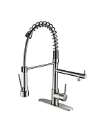 Kitchen Faucet with Pull Down Sprayer, Yundoom Brushed Nickel Kitchen Faucet, Faucet for Kitchen Sink, 2 Handle Kitchen Sink Faucets, Rv Farmhouse Brass Pull Down Kitchen Faucet, Grifos De Cocina