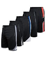 Ultra Performance Mens 5 Pack Athletic Running Shorts, Basketball Gym Workout Shorts for Men with Zippered Pockets