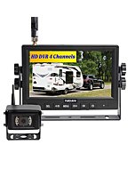 Haloview MC7108 Wireless RV Backup Camera System 7'' Monitor Built in DVR Rear View Camera with Infrared Night Vision and Wide Viewing Angle for Truck/Trailer/RV/Pickups/Camping Car/Van/Farm