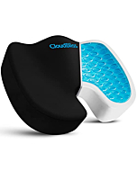 CloudBliss Gel Seat Cushion - Non-Slip Ergonomic Gel & Memory Foam - Coccyx,Tailbone,Sciatica & Back Pain Relief - Office Chairs,Car Seat,Wheelchair Cushion(Black)