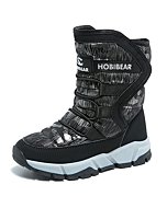 GUBARUN Boys Snow Boots Kids Outdoor Warm Shoes Waterproof (Black1, 7)