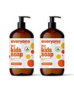 Everyone 3-in-1 Kids Soap, Body Wash, Bubble Bath, Shampoo, 32 Ounce (Pack of 2), Orange Squeeze, Coconut Cleanser with Plant Extracts and Pure Essential Oils