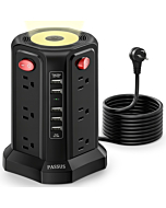 12-Outlet Power Tower Surge Protector with 10FT extension cord.