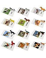 Farm Animal Toys with Flash Cards - 12 Sets of Realistic Animal Figures - Educational Learn Cognitive Toys & Animal Matching Game Playset for Toddlers Kids