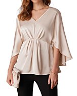 Grace Karin Women's Satin Peplum Top - Soft drape, elegant silhouette.