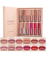 BAISEN DIARY 12 Colors Book Style Velvet Matte Liquid Lipstick Gift Set Long-Lasting Non-Stick Cup Not Fade Shimmer Nude Lip Gloss Thanks For the Love Lip Set (Set A)