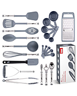 Kitchen Utensils Set, Cooking Utensil Sets Kitchen Gadgets, Pots and Pans set Nonstick and Heat Resistant, 24 Pcs Nylon and Stainless Steel, Spatula Set, Kitchen, Home, House, Essentials & Accessories