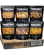 Nuts Gift Basket for Men – Six Incredibly Unique Flavors With Almonds, Cashews, Peanuts - Great Fathers Day Gift, Birthday Gift, or Healthy Snack