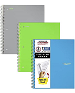 Five Star Spiral Notebooks, 3 Subject, College Ruled Paper, 150 Sheets