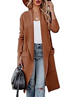 ANRABESS Women's Open Front Long Sleeve Draped Sweater Jacket Casual Knit Cardigan Coat 580kafeise-M Coffee