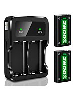 Ponkor Rechargeable Battery Packs for Xbox Series X|S/Xbox One, 2x2600mAh Batteries with High-Speed Charging Station for Xbox One S/Xbox One X/Xbox One Elite Wireless Controller