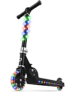 Jetson Electric Bike Jupiter Folding Kick Scooter, LED Light-Up, Adjustable Handle Bar, for Kids Ages 5+ , Black