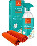 Screen Cleaner Spray Kit | 16oz Large Bottle TV Screen Cleaner Spray + 2 (15x15) Microfiber Cleaning Cloth for Computer Screen Monitor, LED LCD TV, Tablet, Phone, Laptop, Electronic Devices Cleaner