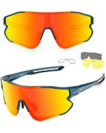 Ukoly Polarized Sports Sunglasses with 3 Interchangeable Lenses, Cycling Glasses Men Women, Baseball Sunglasses Cycling