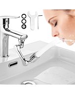 Rotating 1080°Faucet Extender, Universal Large-Angle Swivel Faucet Aerator Sink Face Wash Attachment with 2 Sprayer Modes Splash Bathroom Sink Sprayer Attachment for Eye and Gargle Portable Washing