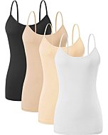 Orrpally Basic Cami Tank Tops Women Lightweight Camisole Stretch Tank Top Adjustable 4-Pack