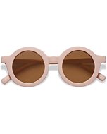 SOJOS Cute Round Baby Sunglasses for Kids Girls Boys Vintage UV400 Protection Classic Children De Sol Gafas Beach Holiday SK5606 with Pink Frame/Brown Lens