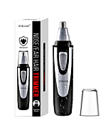 Ear and Nose Hair Trimmer Clipper - 2021 Professional Painless Eyebrow & Facial Hair Trimmer for Men Women, Battery-Operated Trimmer with IPX7 Waterproof, Dual Edge Blades for Easy Cleansing Black