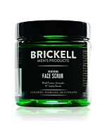 Brickell Men's Renewing Face Scrub for Men, Natural and Organic Deep Exfoliating Facial Scrub Formulated with Jojoba Beads, Coffee Extract and Pumice, 4 Ounce, Scented