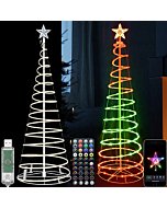 Spiral Christmas Tree - 6Ft Handmade 138 LED Christmas Tree,Smart Outdoor Christmas Tree with Remote & App,Sync w Music & Schedule Control,Waterproof for Indoor Outdoor Xmas Decor