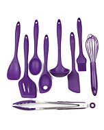 Chef Craft Premium Silicone Kitchen Tool and Utensil, 9 Piece Set, Purple