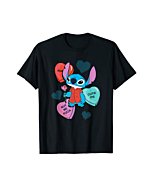 Disney Stitch Funny Candy Hearts Valentine's Day T-Shirt