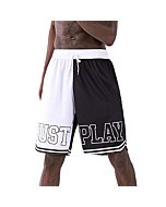 Auyz Basketball Shorts for Men Black and White Lightweight Athletic Running Workout Shorts with Pockets Drawstrings-Blackwhite-M