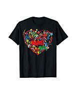 Marvel Valentine's Day Group Shot Heart Mashup T-Shirt