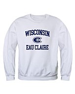 W Republic University of Wisconsin-Eau Claire Blugolds Seal Fleece Crewneck Sweatshirts - White, Medium