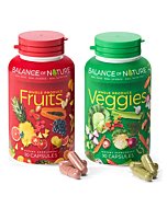 Balance of Nature Fruits and Veggies - Whole Food Supplement with Superfood Fruits and Vegetables for Women, Men, and Kids - 90 Fruit Capsules, 90 Veggie Capsules