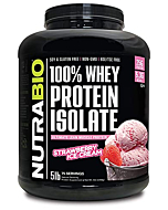 NutraBio 100% Whey Protein Isolate - Complete Amino Acid Profile - 25G of Protein Per Scoop - Soy and Gluten Free - Zero Fillers, Non-GMO, Protein Powder - Strawberry, 5 Pounds