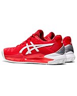 ASICS Women's Gel-Resolution 8 Clay Tennis Shoes, 6, Fiery RED/White