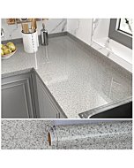 VEELIKE 15.7''x118'' Grey Granite Countertop Contact Paper Waterproof Granite Peel and Stick Countertops for Kitchen Grey Marble Wallpaper Self Adhesive Countertop Vinyl for Bathroom Cabinets Table