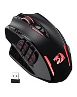 Redragon M913 Impact Elite Wireless Gaming Mouse, 16000 DPI Wired/Wireless RGB Gamer Mouse with 16 Programmable Buttons, 45 Hr Battery and Pro Optical Sensor, 12 Side Buttons MMO Mous