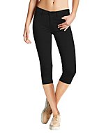 Hybrid & Company Women's Hyper Stretch Denim Capri Short Jeans Q44876 BLACK Large