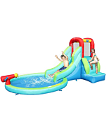 ACTION AIR Inflatable Waterslide, Bounce House with Slide for Wet and Dry, Kids Backyard Waterpark for Summer Fun, Water Gun & Splash Pool