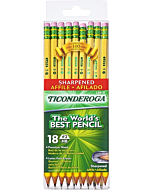 Ticonderoga Pencils, Wood-Cased, Pre-Sharpened, #2 HB Soft, Yellow, 18 Count