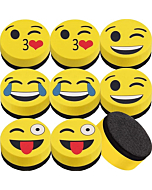 Whiteboard Eraser - Magnetic Dry Erase Eraser, Cute Smiley Magnetic Dry Erase Eraser, for Classroom Decor, Office Meeting - 8 Pieces