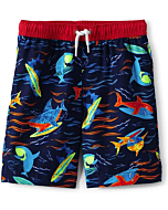 Lands' End B Swim Trunks Deep Sea Navy Surfing Sharks Kids X-Small