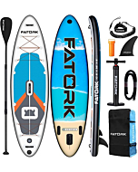 Paddle Board, FATORK Stand Up Paddleboard Inflatable,10'6"x32"x6" Extra Wide Paddle Boards for Adults with All Skill Levels, Premium SUP Accessories for Paddling