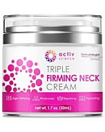 ACTIVSCIENCE Neck Firming Cream, Anti Aging Moisturizer for Neck & Décolleté, Double Chin Reducer, Skin Tightening Cream