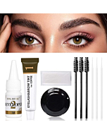 Eyebrow and Eyelash Color Kit, 2 In 1 Semi-Permanent Brow & Lash Hair D-Y-E Makeup at Home, Professional 8 Weeks Long Lasting for Home & Salon Use- Coffee