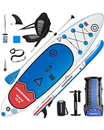 Cooyes Paddle Board,10.6ft Inflatable Paddle Board, Stand up Paddle Board with Premium SUP Accessories & Backpack, Emergency Repair Kit, Kayak Seat, Non-Slip Deck & More - Extra-Light ISUP