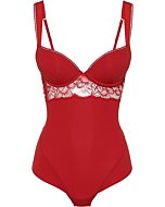 La Perla, Layla Bodysuit, 34F, Red Tango