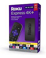 Roku Express 4K+ 2021 | Streaming Media Player HD/4K/HDR with Smooth Wireless Streaming and Roku Voice Remote with TV Controls, Includes Premium HDMI® Cable